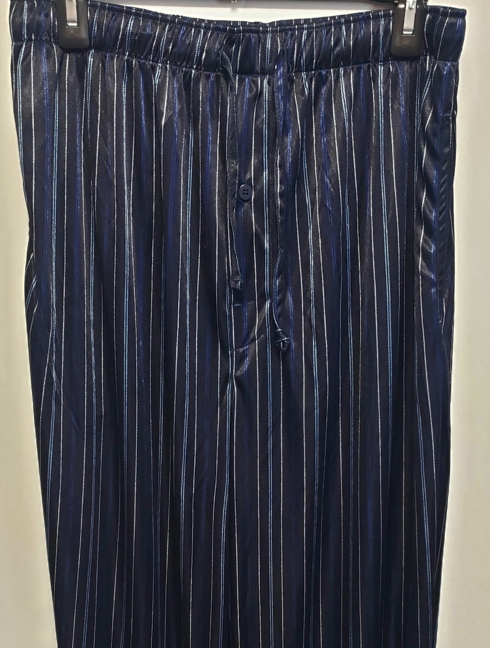 MENS BASIC EDITIONS SLEEP WEAR BLUE PIN STRIPE PAJAMA PANTS LARGE
